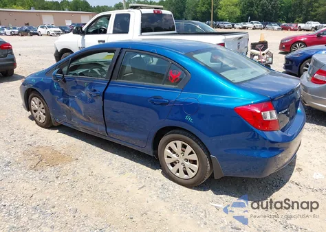 2012 Honda Civic Lx z USA, uszkodzony, nr VIN 19XFB2F51CE072467